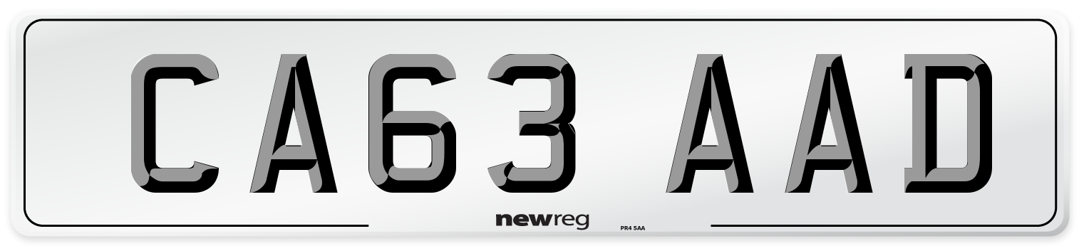 CA63 AAD Number Plate from New Reg